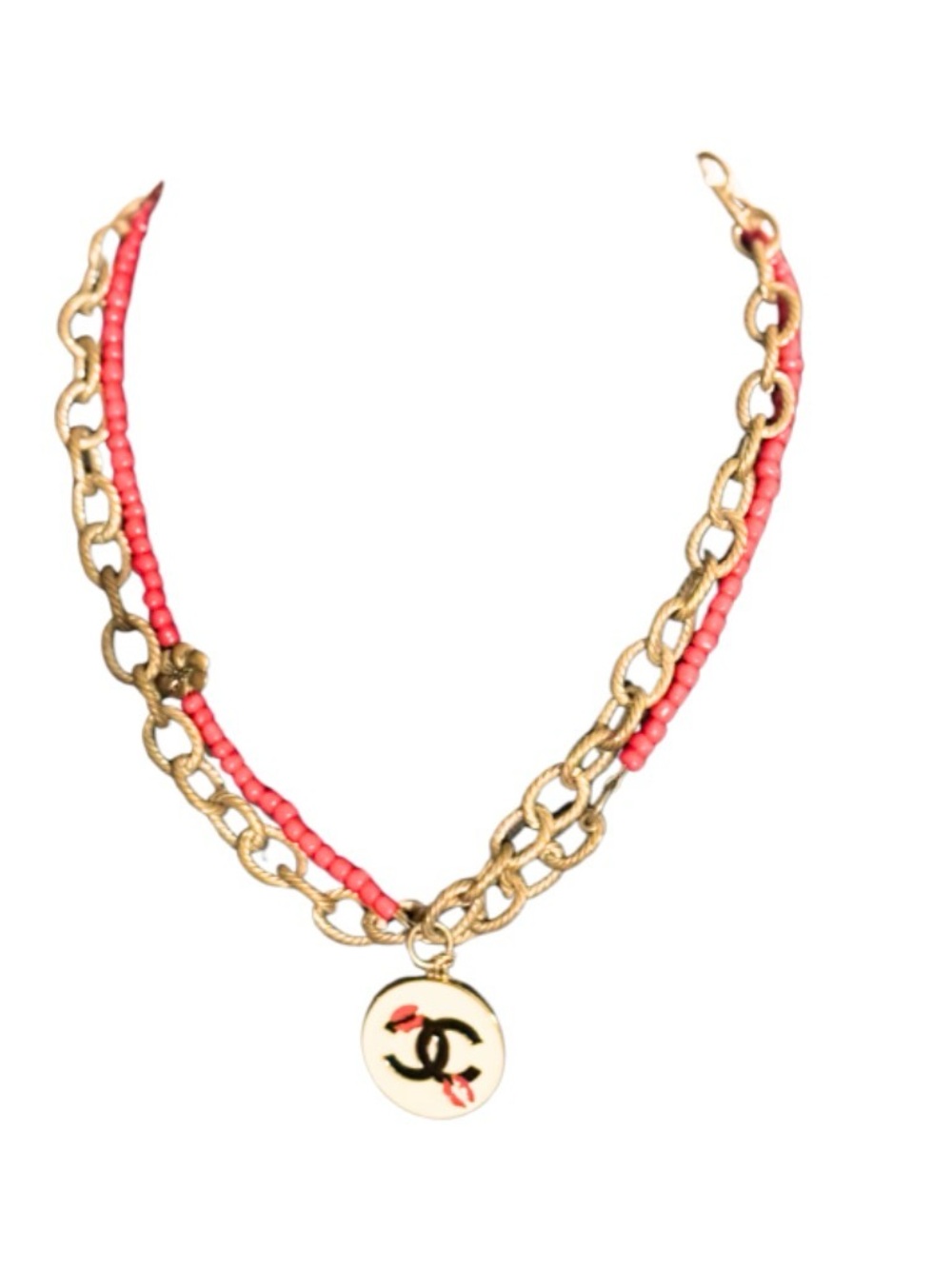 Authentic Stamped Chanel Charm Upcycled Necklace